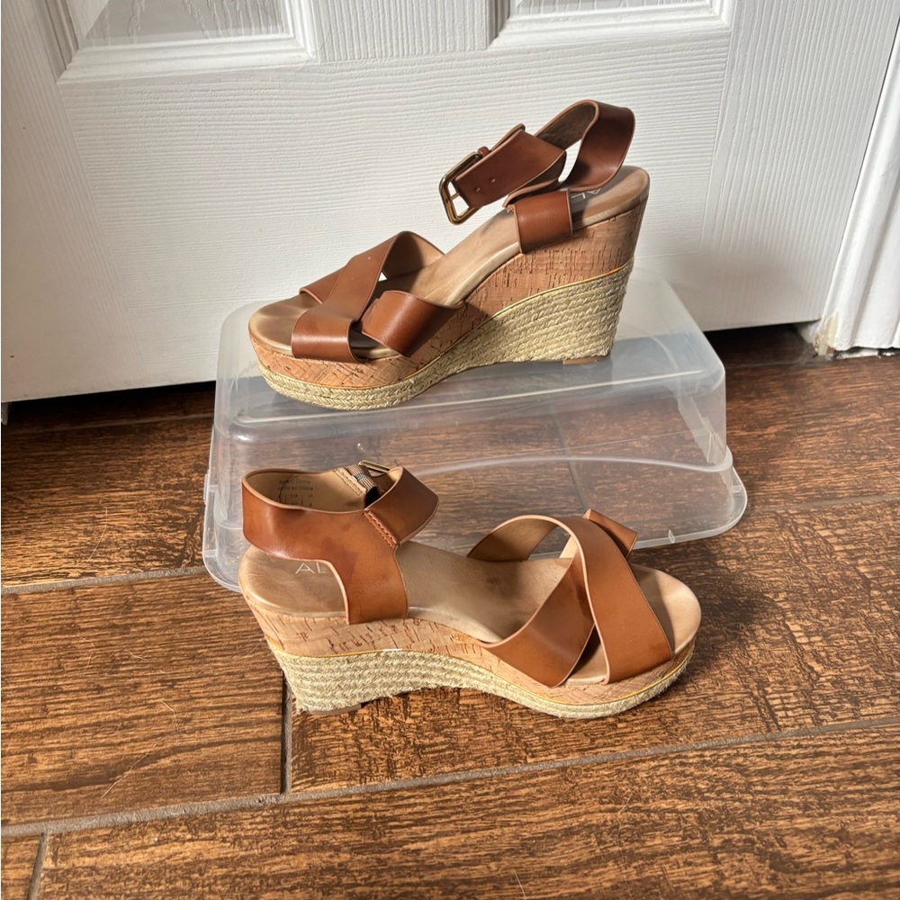 Aldo Tan Espadrille Wedge Sandals